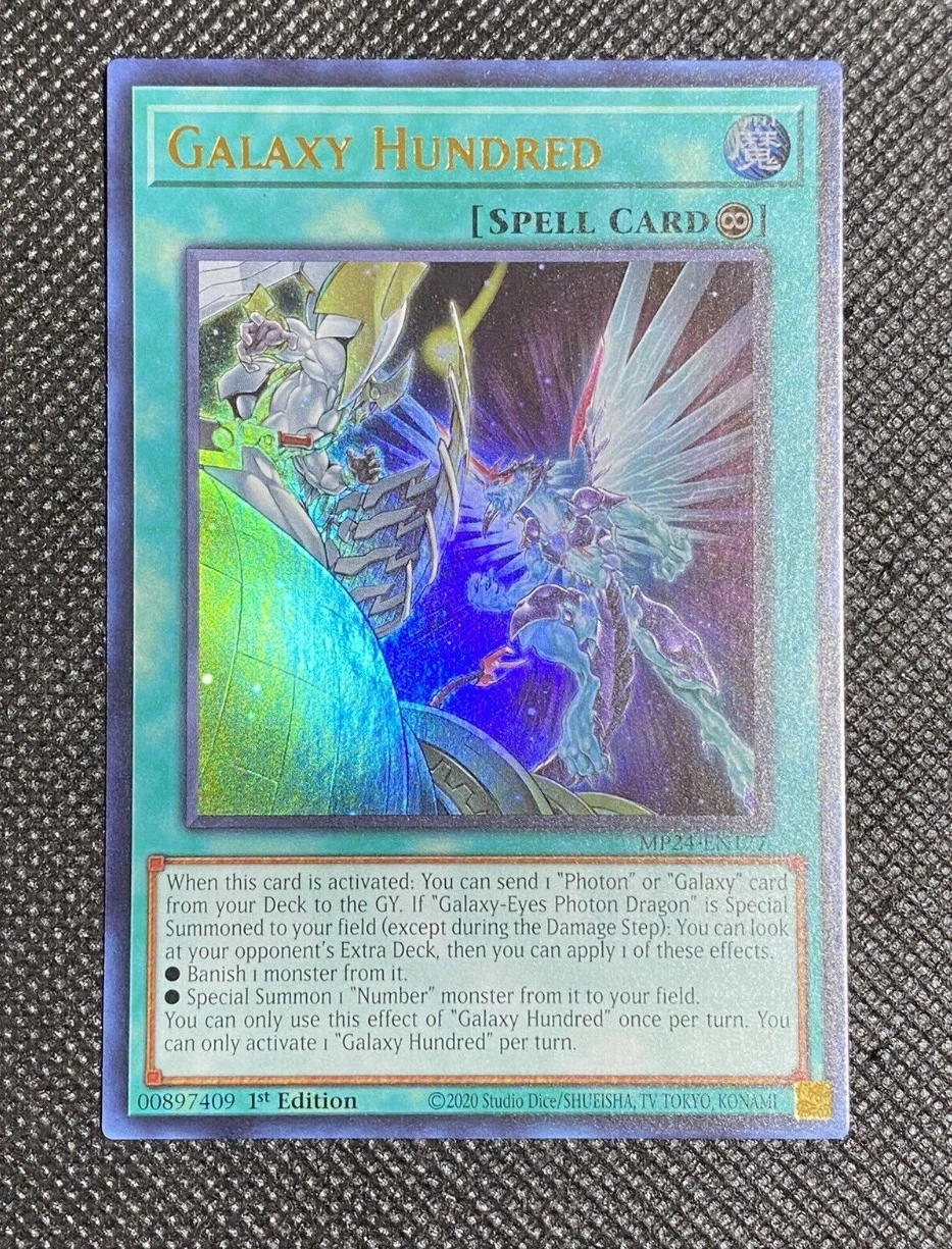 

Yugioh KONAMI Duel Monsters TCG MP24-EN177 Galaxy Hundred Ultra Rare English 1st Edition Collection Mint Card