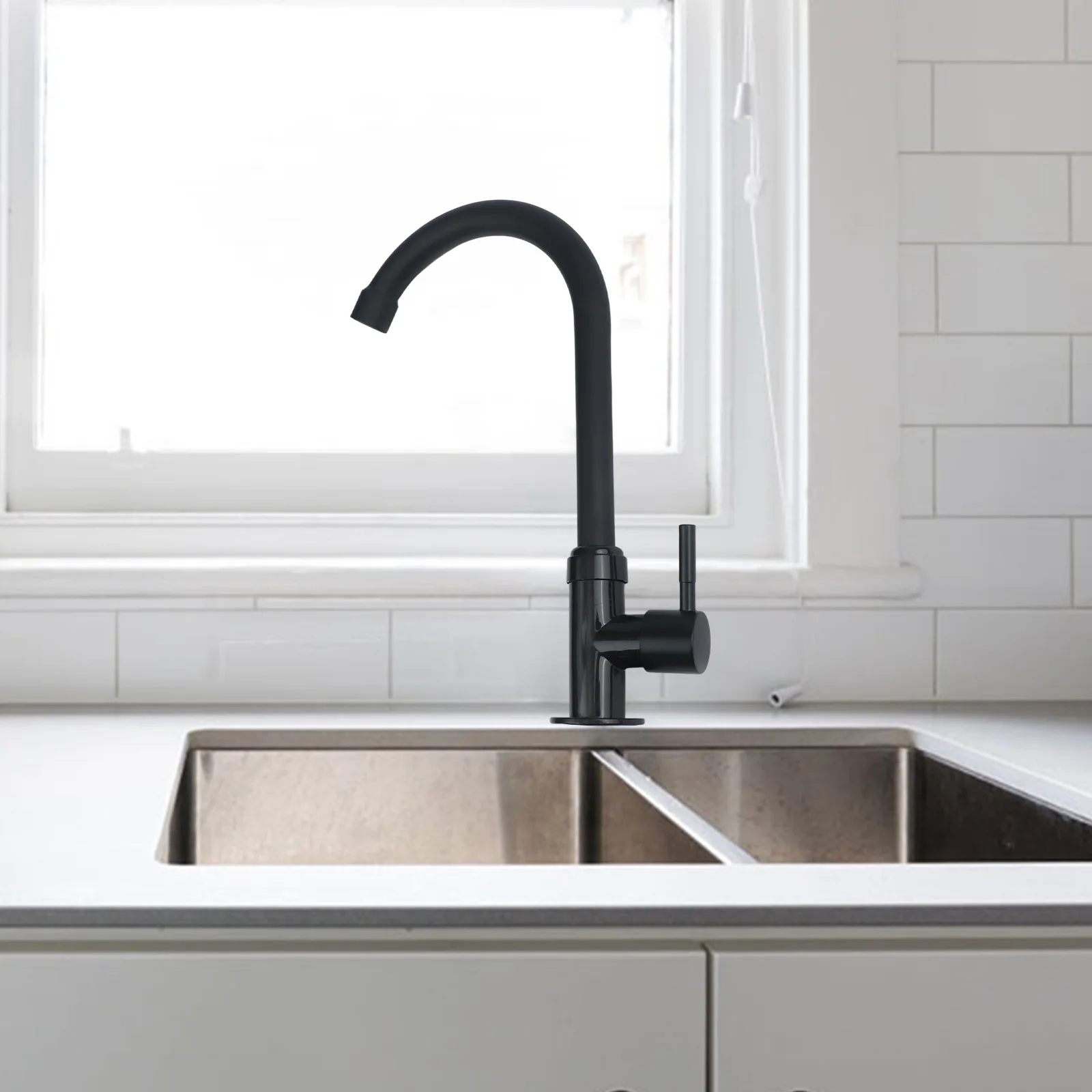 Purificador de agua de cocina de acero y plástico, grifo con orificio de una sola palanca, lavabo frío, lavabo de baño, grifo giratorio para baño