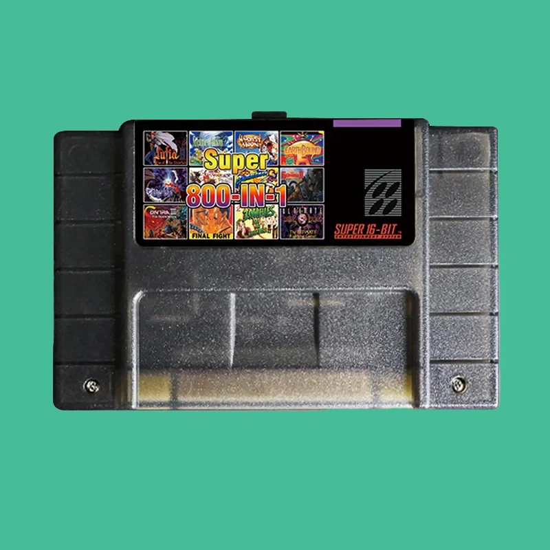 

Super 800 IN1 Game Card For SNES NTSC EUR SFC Video Game Consoles Cartridge With Save Funtion