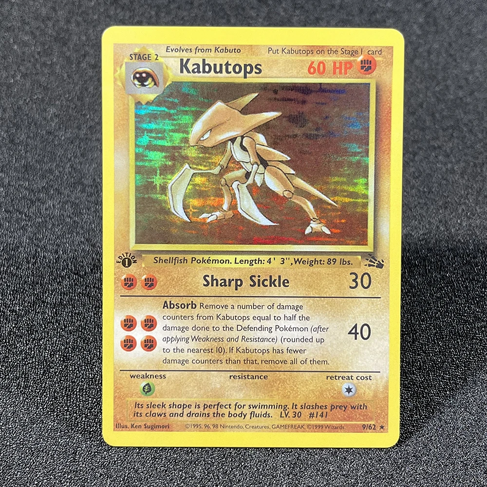 Cartas individuales Pokémon Classic Articuno Fossil Dragonite Gengar Zapdos Ditto Lapras Kabutops, juego de colección de tarjetas de aluminio, PTCG