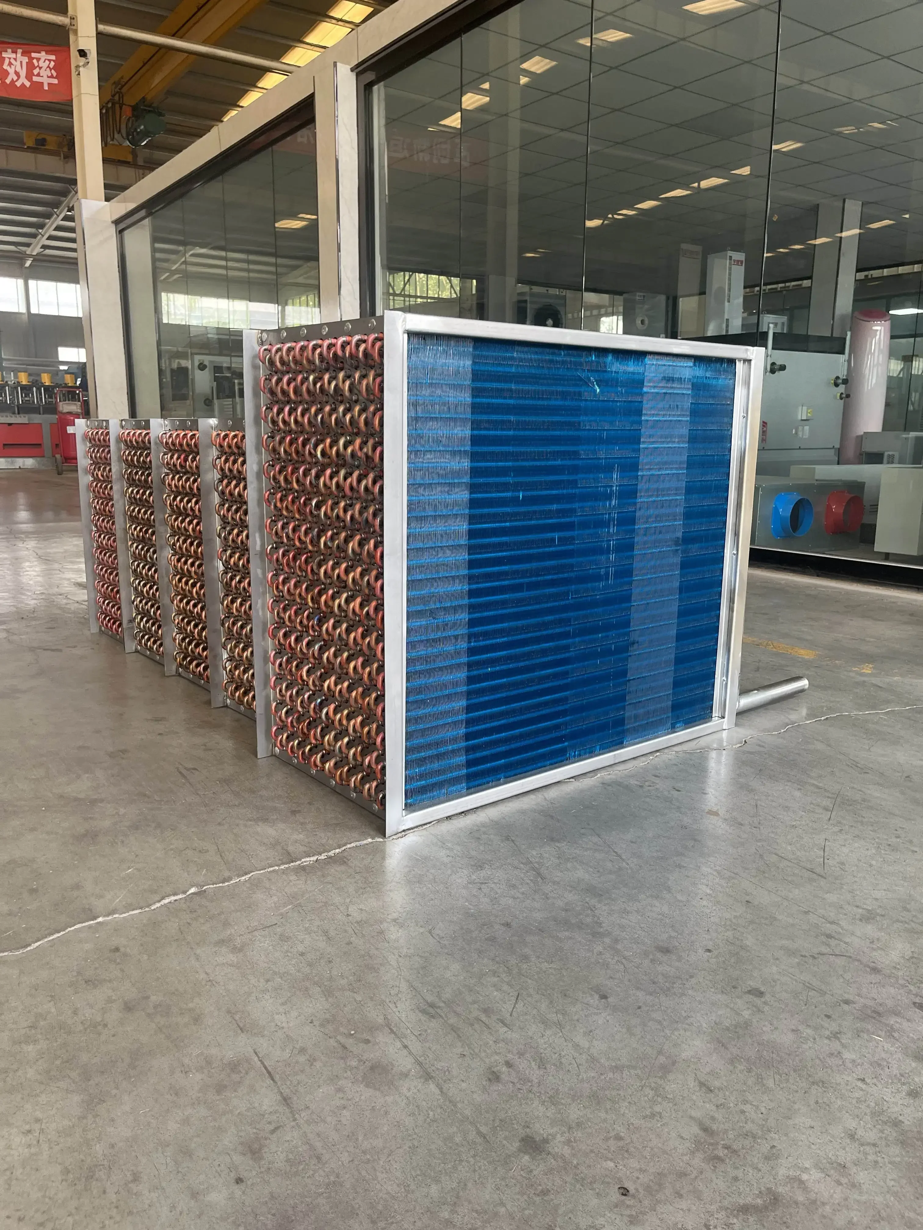 Water to Air Industrial Copper Tube Hydrophilic Aluminum Fins Water Cooling Coil Heat Exchanger for Air Handling Unit AHU