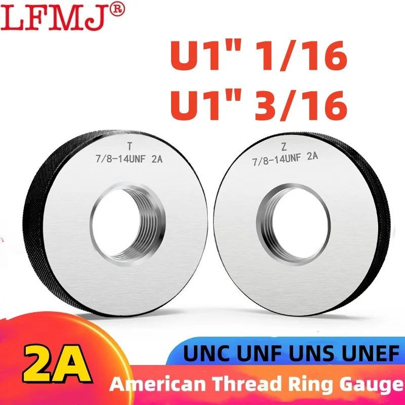 

1SET(1*GO+1*NOGO) 2A Accuracy American Standard Metric Fine Thread Ring Gauge UNC UNF UNS 1''1/16 1'' 3/16 Measure Tool