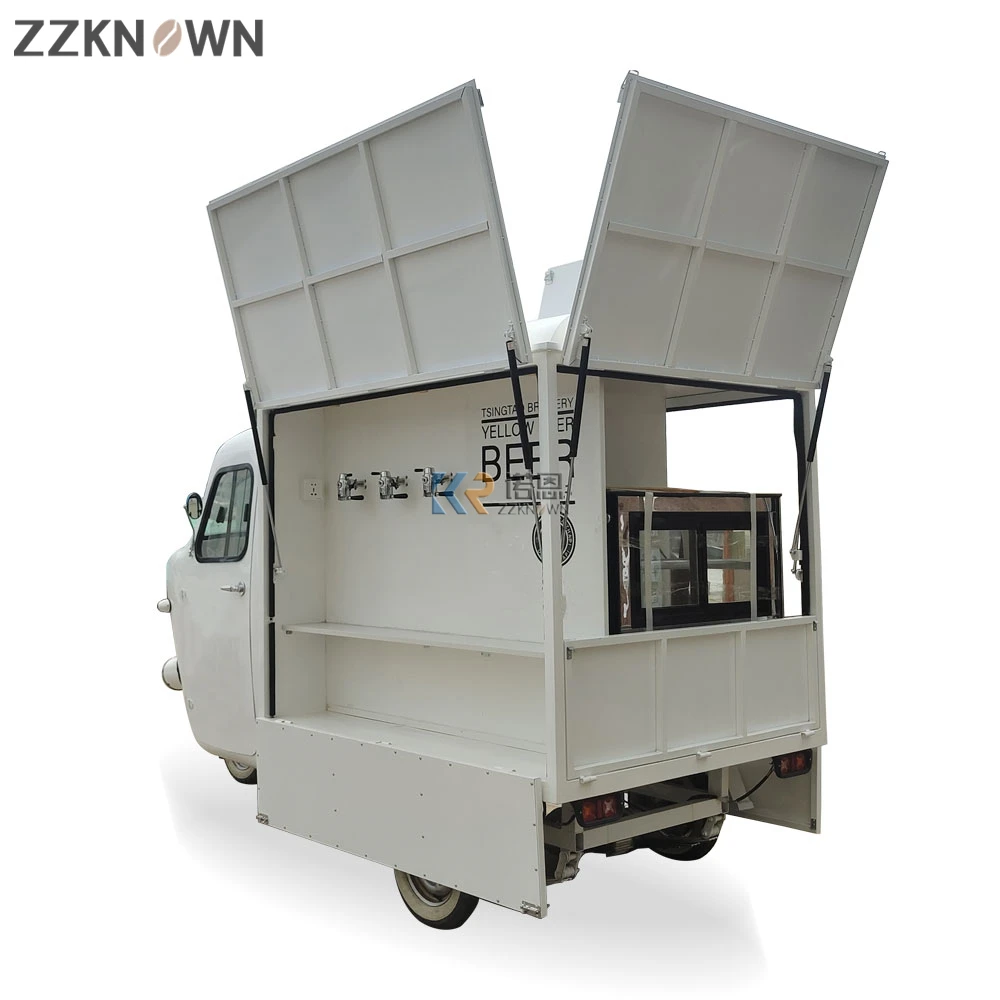 มือถือไฟฟ้า APE สำหรับไอศครีม Piaggio beertrucks รถสามล้อสำหรับขายสหรัฐอเมริกาขนมขบเคี้ยวคีออสรถเข็น