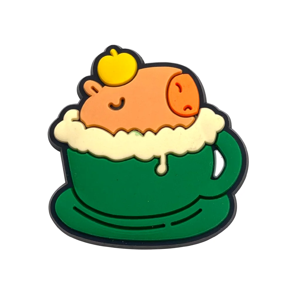 1Pcs Capybara Series Shoe Charms For Slides Sandals, PVC Shoe Decorations Accessories For Christmas Birthday Gift Party Favor