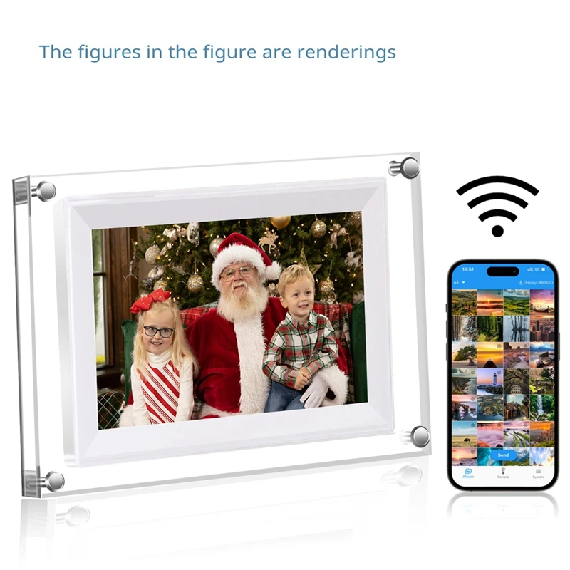 New 7-Inch Transparent Acrylic Digital Photo Frame Video Picture Music Player Electronic Photo Frame WIFI 8G