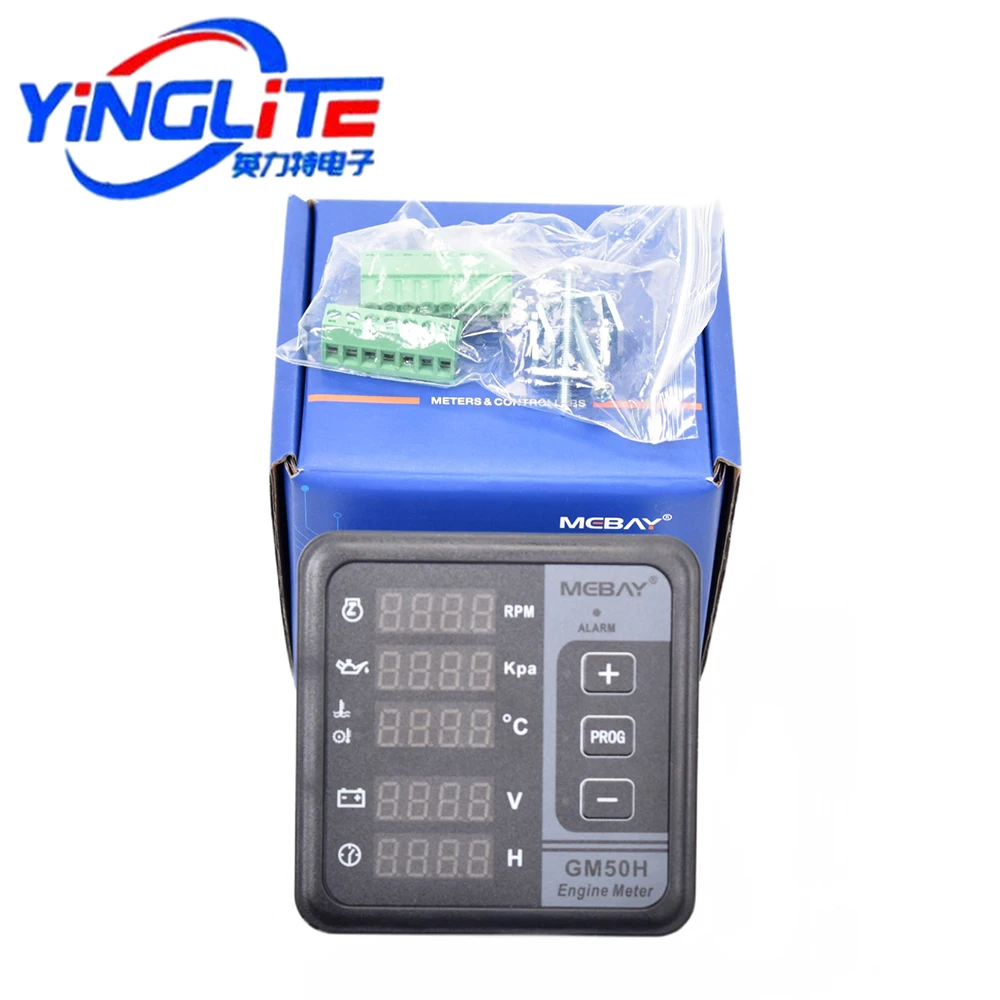 GM50H Engine Digital Multi-functional Meter Diesel Engine Monitor with Oil Pressure Gauge Rotating Speed Oil Temperature12001844