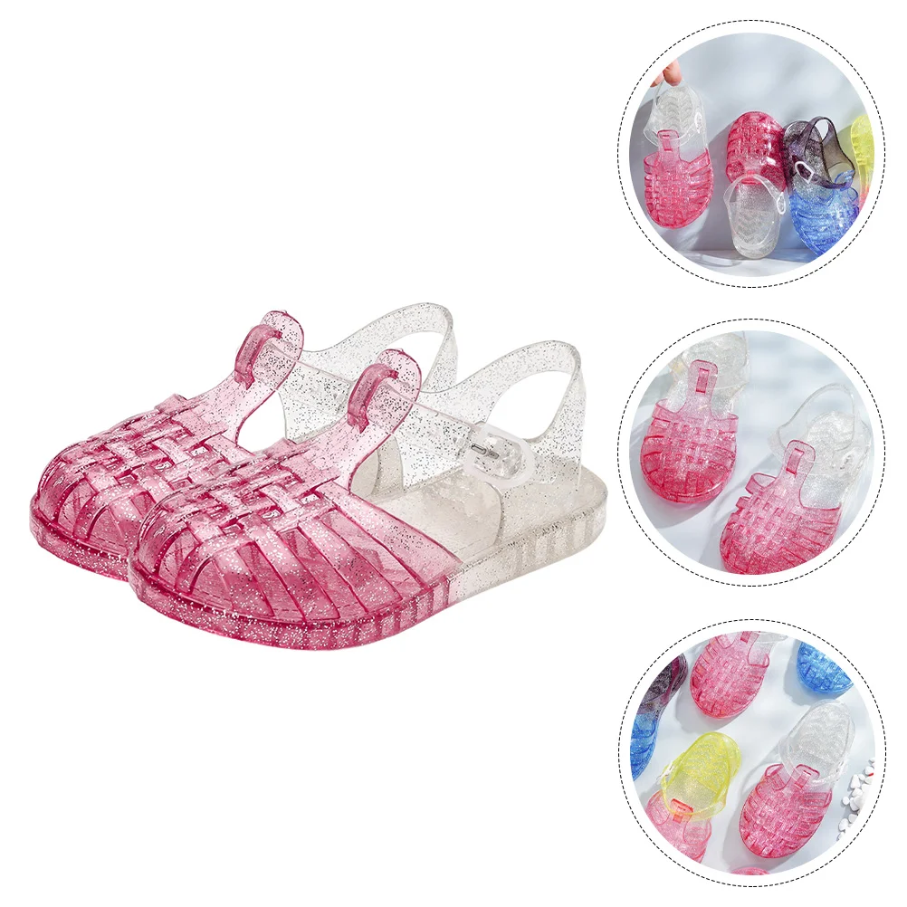 

Toddler Slippers Garden Shoes Baotou Soft Sole Sandals Jelly Red Pvc Non-skid Baby Preschool