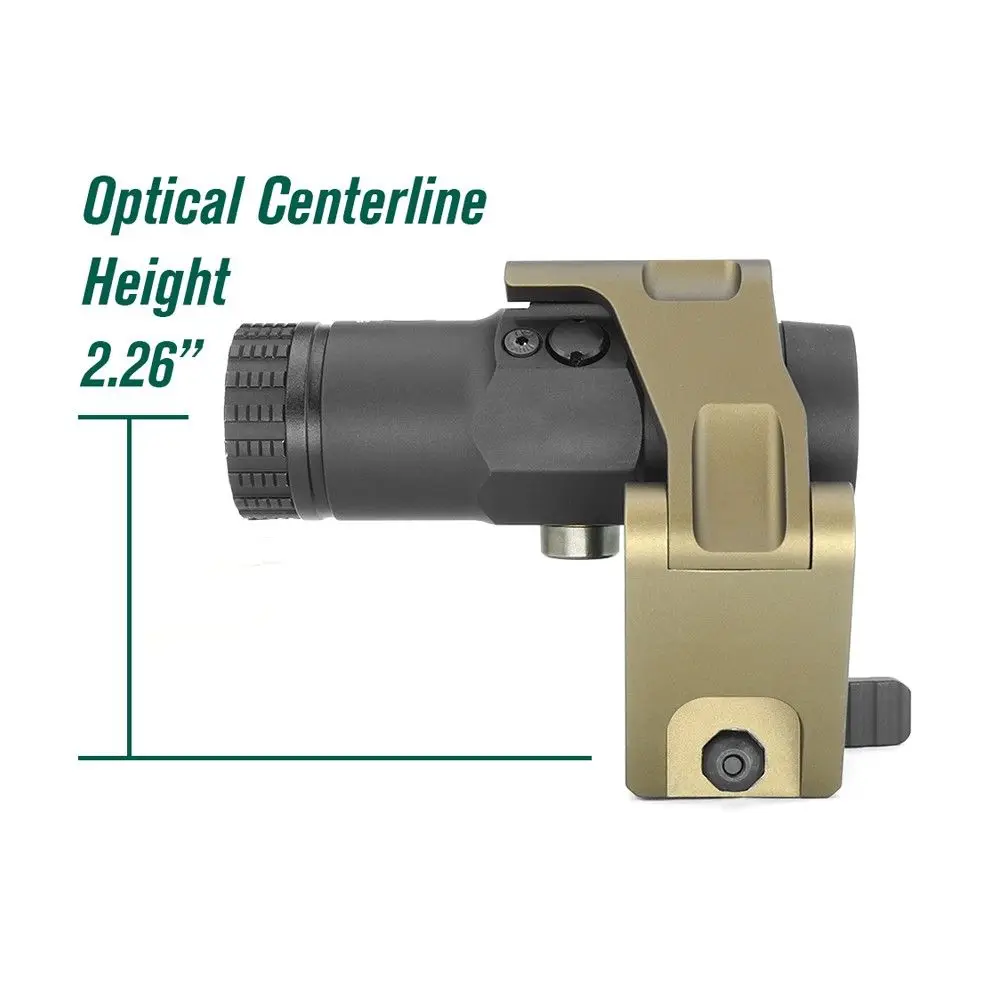 Spec Optics 2.26" Magnifier Mount Flip-To-Center OMNI Geni Hunting Scope Mount FTC Omni Magnifier Mount QD Lever CNC 6068 Aluminum