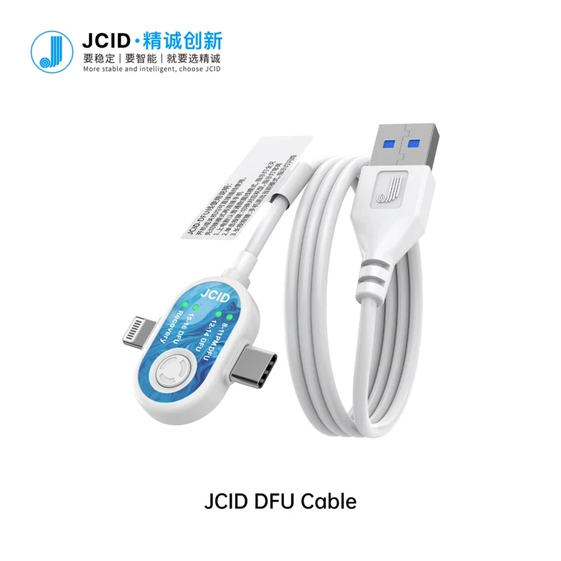 JCID Cable de Recuperación DFU de Doble Puerto Lightning Tipo-C Entrada Automática a Modo DFU para iPhone 8-16 Reparación y Restauración 6