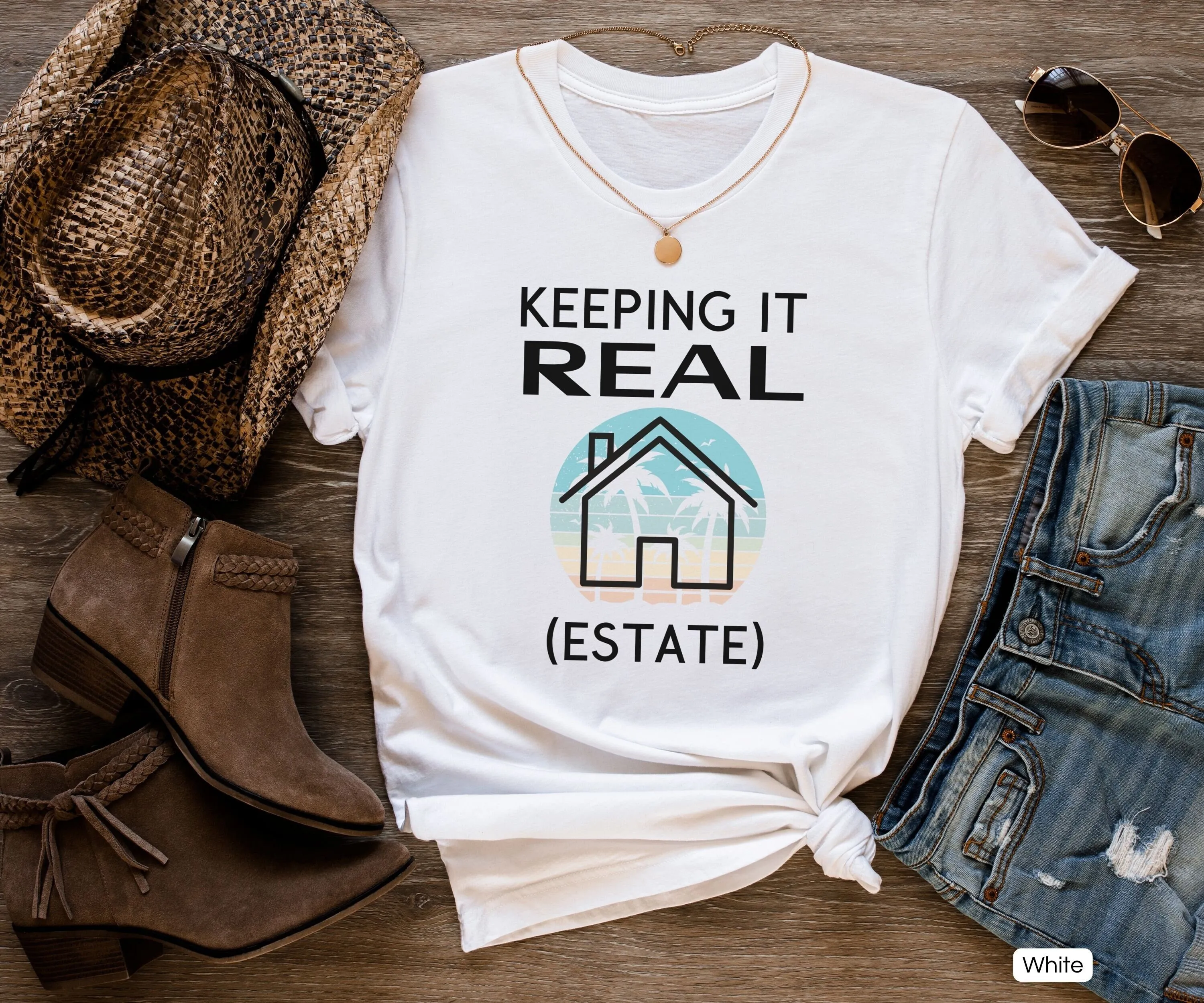 Keeping It Real Estate T Shirt For Agent Advertisement Realtor Marketing And Lead Generating Apparel