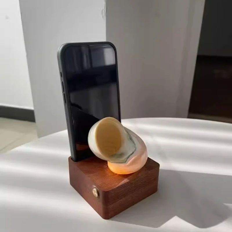 support-de-telephone-en-coquillage-fait-main-veilleuse-rechargeable-pour-chambre-decoration-de-bureau-en-forme-de-coquillage-eclairage-d'ambiance-cadeau-pour-la-maison