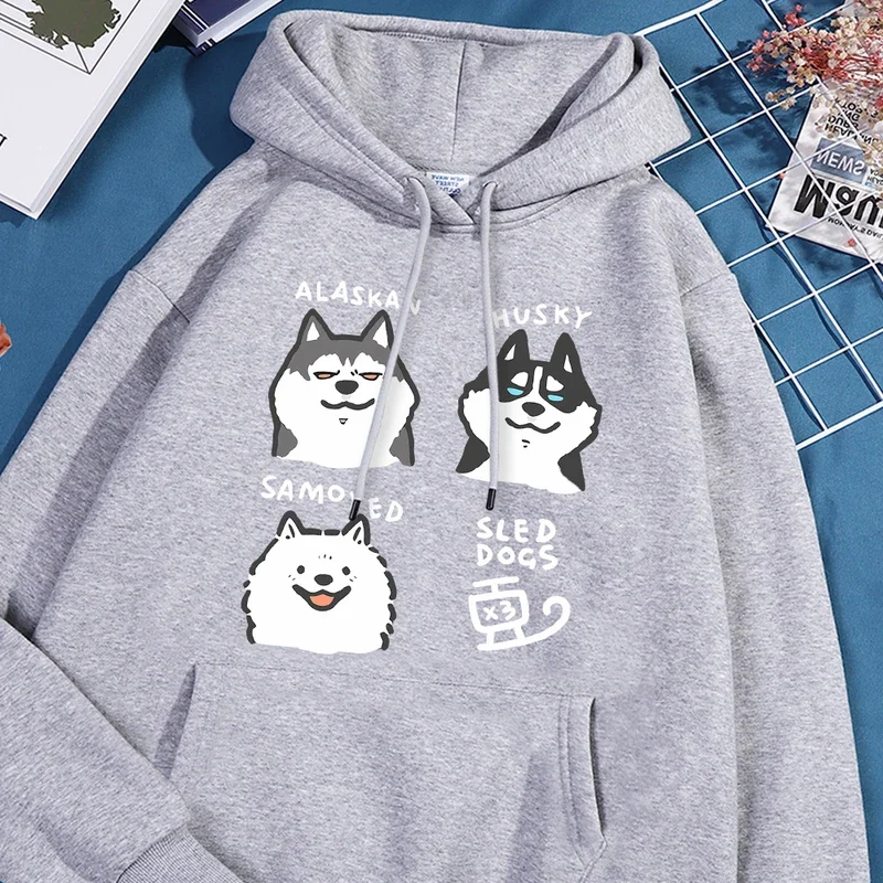 Husky Sled Three Foolsprin Unisex Sweatshirt Autumn S-Xxl Hooded Simple High Quality Hoodies Hipster Casual Clothes Women'S