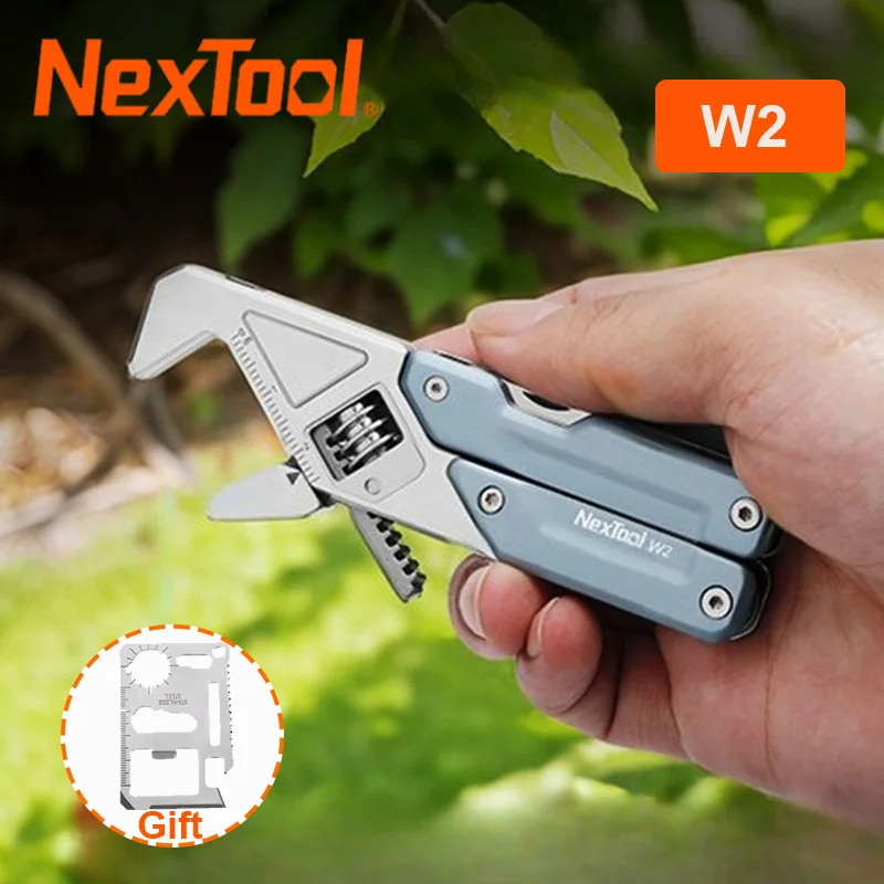 NexTool W2 Adjustable Wrench Multitool Folding Pliers Large Spanner Screwdriver Portable EDC Household Repairs Maintenance Tools
