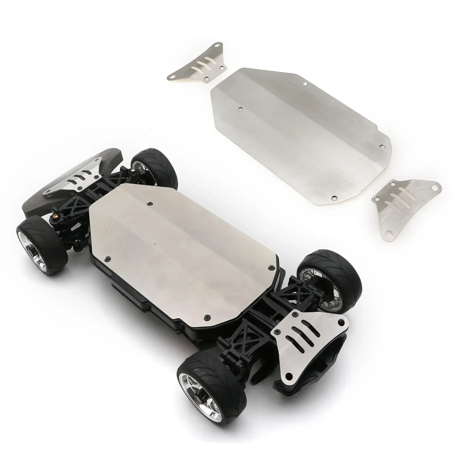 TAMIYA TT02 Stainless Steel Chassis Armor Front Rear Protection Anti-skid Plate For 1/10 RC Car Tmiya TT-02