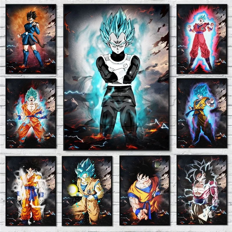 Bandai Dragon Ball High Quality Canvas Anime Super Saiyan Wall Artwork Painting Modern Picture Poster Home Decor Children's Gift