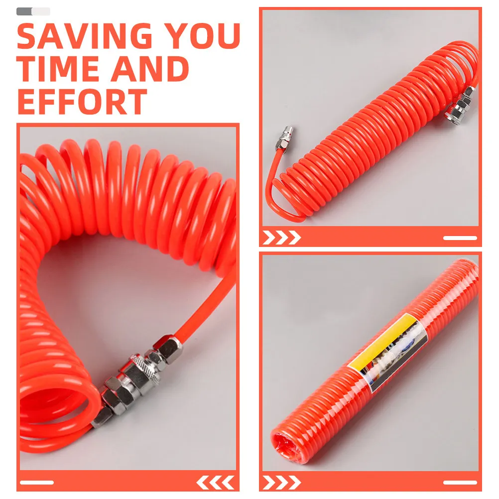 Air Compressor Spring Hose 50Ft Flexible Air Tube Replacement High Pressure Resistant for Workshop Use Easy Installation - view 3