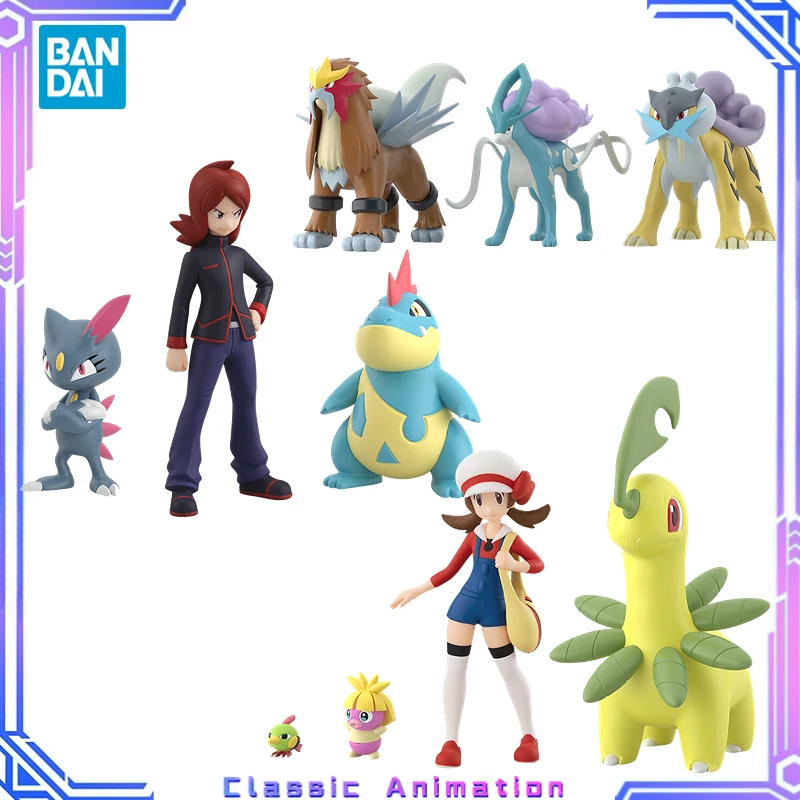 【Original】Bandai Pokémon SCALE WORLD Johto Area Silver Croconaw Kotone Bayleef Entei Suicune Raikou Ornament Collection Anime