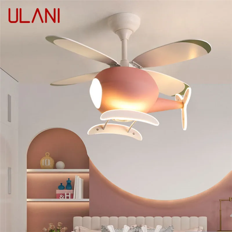 

ULANI Children's Ceiling Fan Light Nordic Fan Light Personalized Creative LED Restaurant Bedroom Study With Light Ceiling Fan