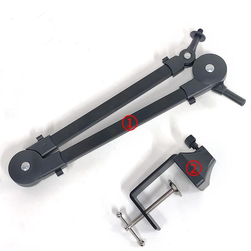 Soporte de brazo de micrófono de alta resistencia, ajustable y plegable, de Metal negro, apto para estudio y actuaciones en vivo