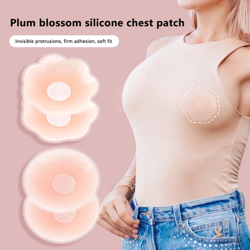 1 Paar wiederverwendbare Frauen Brust Blütenblätter Lift Nippel Abdeckung unsichtbarer Klebstoff trägerlos rückenfrei Stick On BH Silikon Brust Aufkleber