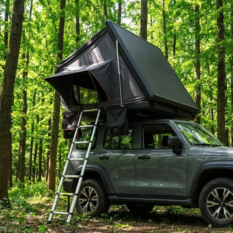 Waterproof Hard Shell Roof Top Tent for Camping Durable Car Roof Tent SUV Outdoor 3 Person Four-Season Straight Bracing Type