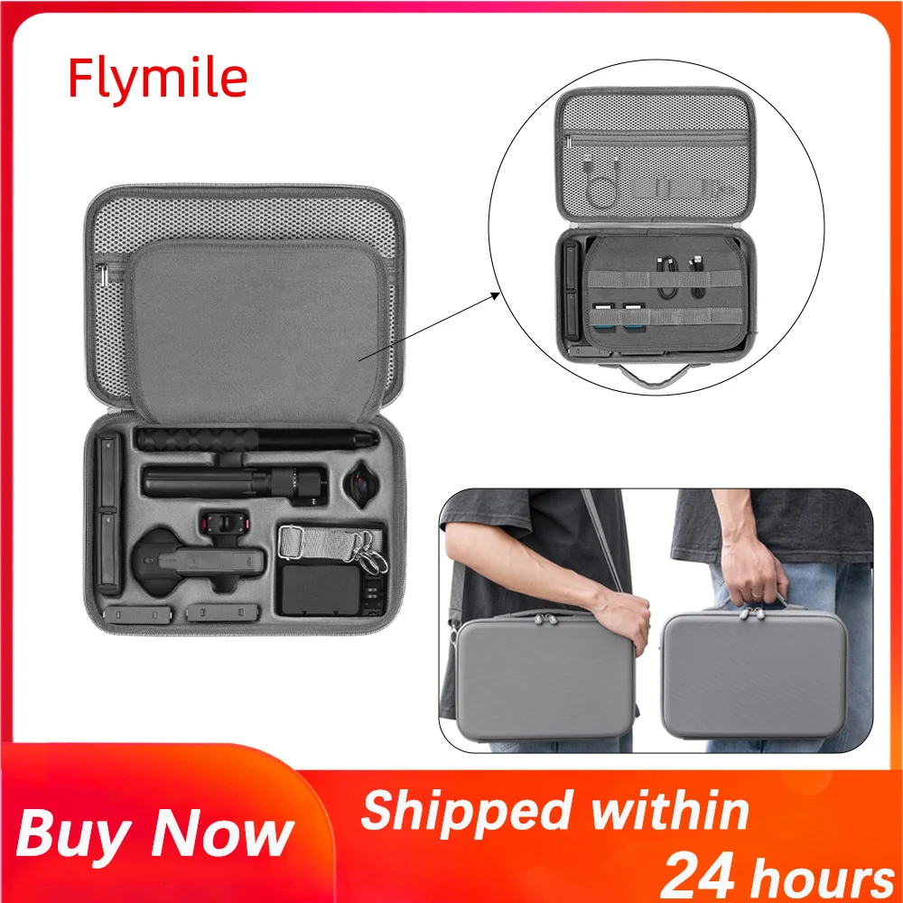 

Flymile Shockproof Camera Carrying Case For Insta360 X5,Travel Storage Bag Durable PU Hard Shell Handbag X5 Accessories