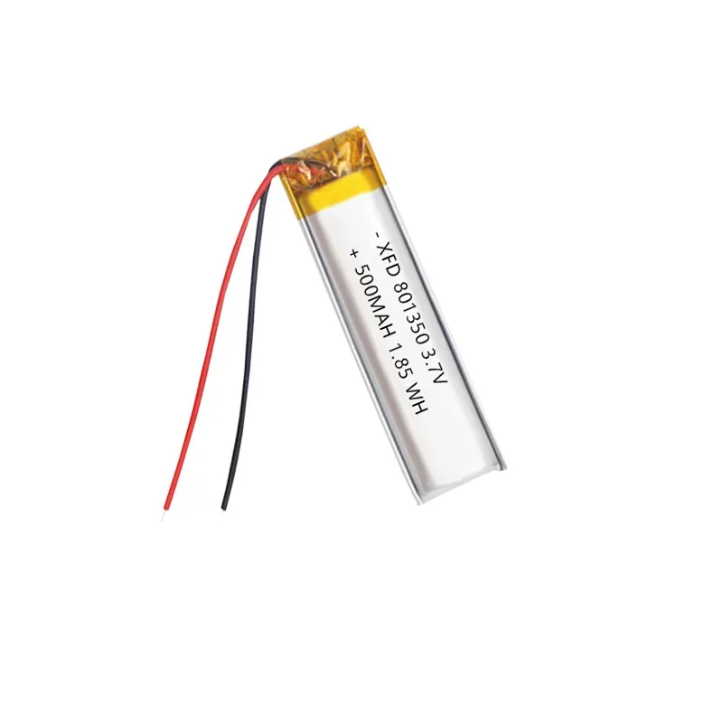 3.7V 500mAh Lithium Polymer LiPo Rechargeable Battery 801350 Cells For Mp3 Bbluetooth GPS PSP Speaker Recorder Camera Headphone