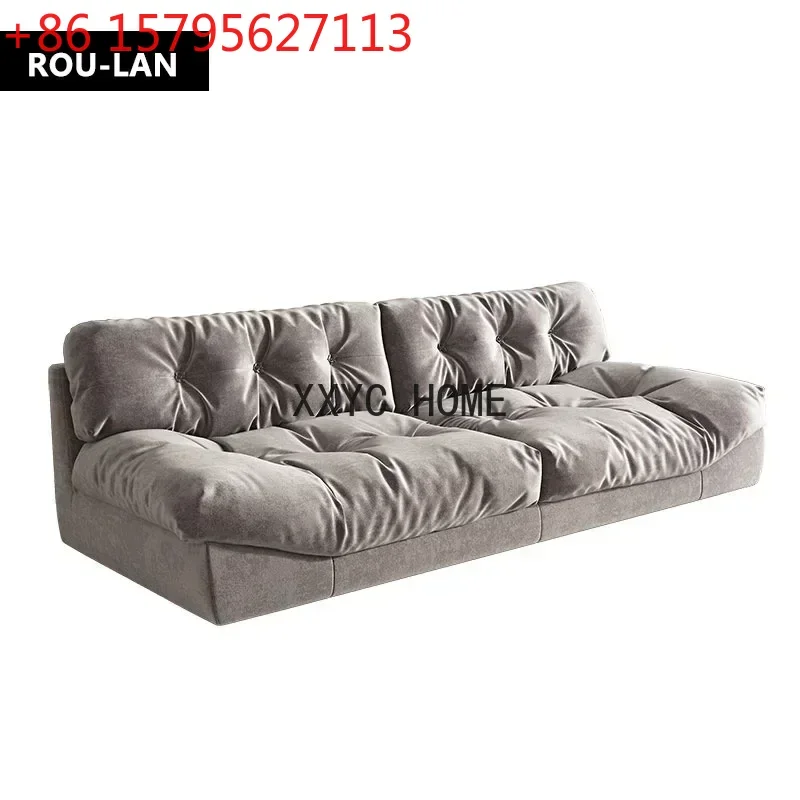 

Современный минималистичный диван из замшевой ткани для гостиной, тканевый минималистичный диван для больших и маленьких квартир, диван с наполнителем из пуха