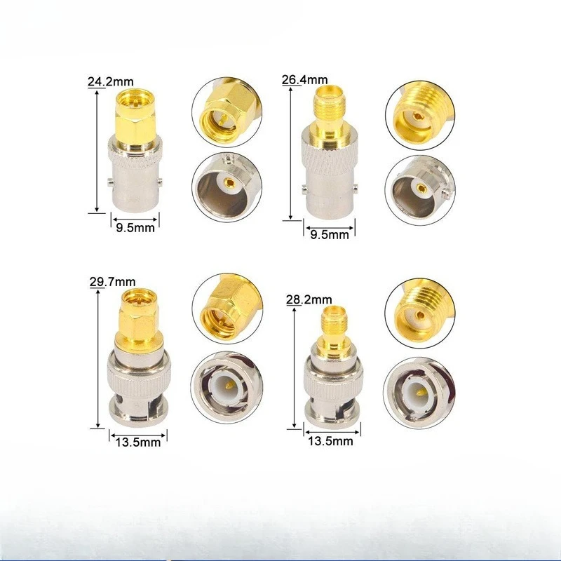 4-piece Set SMA Male Female To BNC Male Female Adapter for Wireless LAN Devices, Coaxial Cable, WiFi, Ham or Handheld Radios,