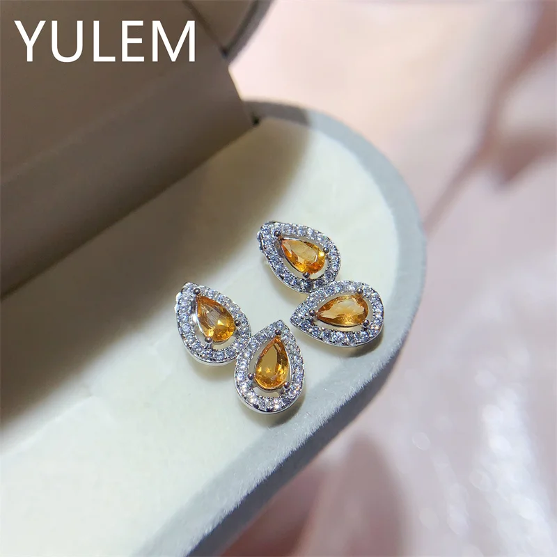 2026 3x5mm Natural Citrine Amethyst Topaz Garnet Water Drop Design Earring Silver 925 Earring for Women Daily Wear - view 5