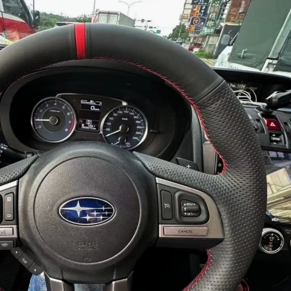 Custom Car Steering Wheel Cover Genuine Leather For Subaru Legacy Outback XV Forester 2015 2016 Interior Avant Steering Wrap