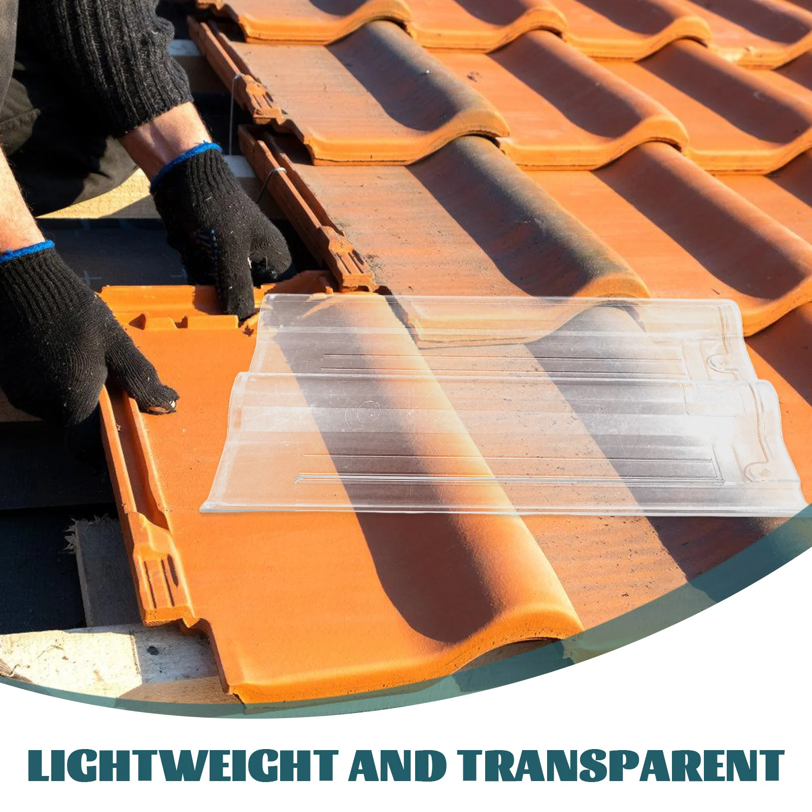 ألواح بلاط السقف الشفافة، أوراق التسقيف البلاستيكية الشفافة المقاومة للماء، ألواح التسقيف البديلة سهلة التركيب للدفيئة #3