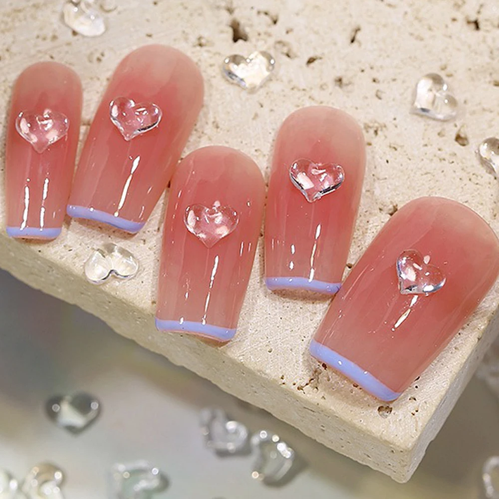 Wholesale/Branded Custom Nail Decorations Transparent Heart Nail Accessories Small Heart Nail Decorations New Popular Accessorie