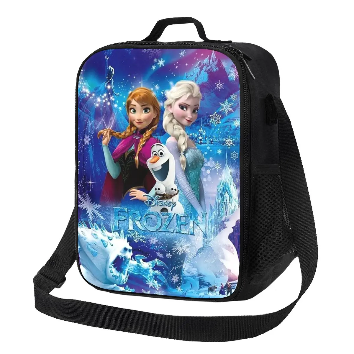 Custom Frozen Princess Elsa Anna Insulated Lunch Bag for Women Animated Thermal Cooler Lunch Tote Office Work School