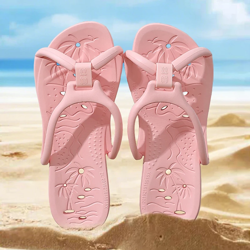 

Новые женские складные тапочки из ЭВА, портативные дорожные сандалии для взрослых, домашние мягкие шлепанцы для пар, мужская нескользящая мягкая пляжная обувь