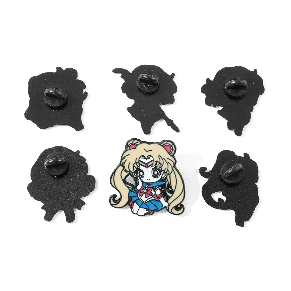12 Pcs Character Sailor Moon Personality Brooch Cute Sailor Mars Enamel Pins Badge Clothes Jewelry Accessories Gift for friend
