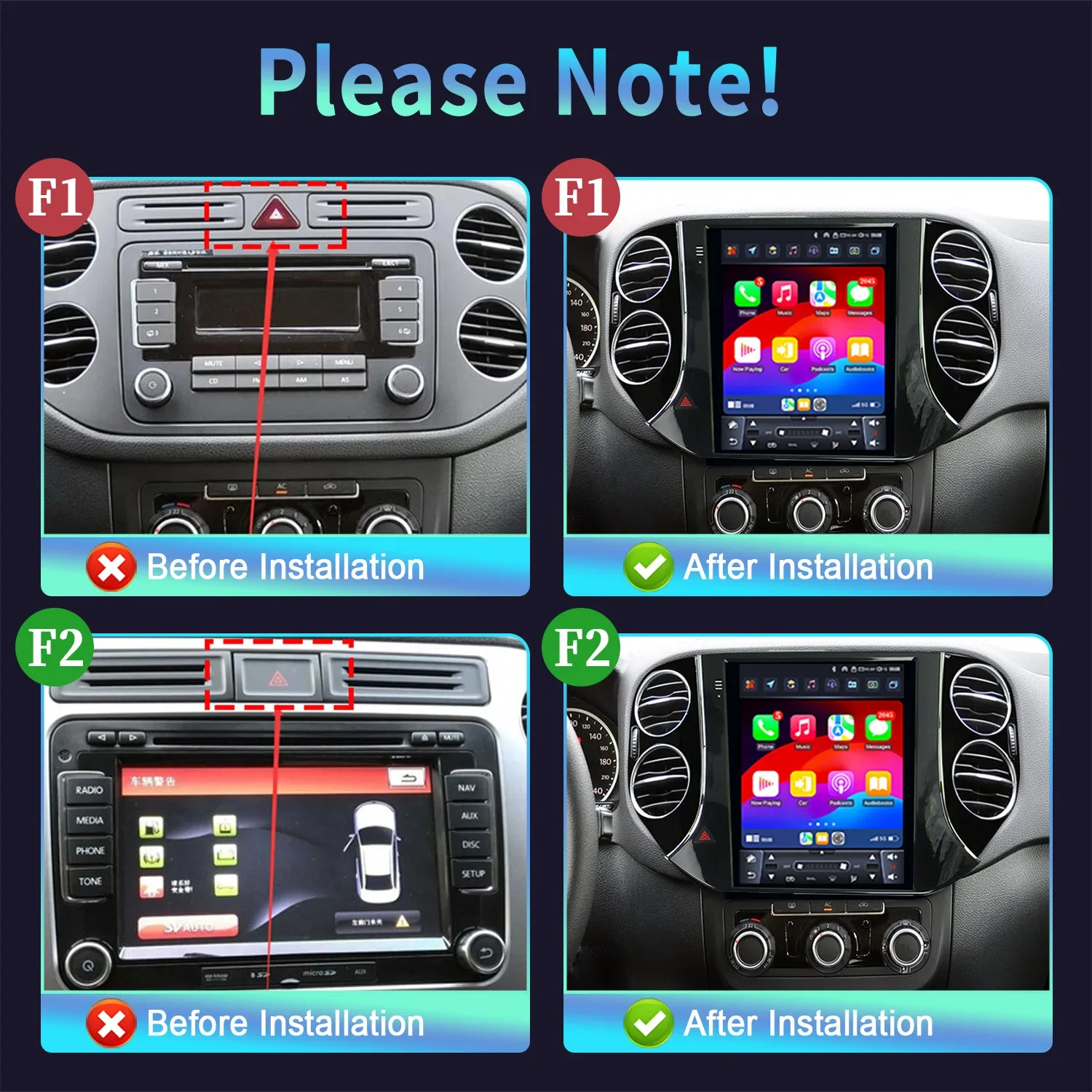 9.7inch For Volkswagen Tiguan 1 Nf 2007-2016 Android 14 Car Multimedia Radio GPS Navigation Stereo Wireless Carplay Touch Screen