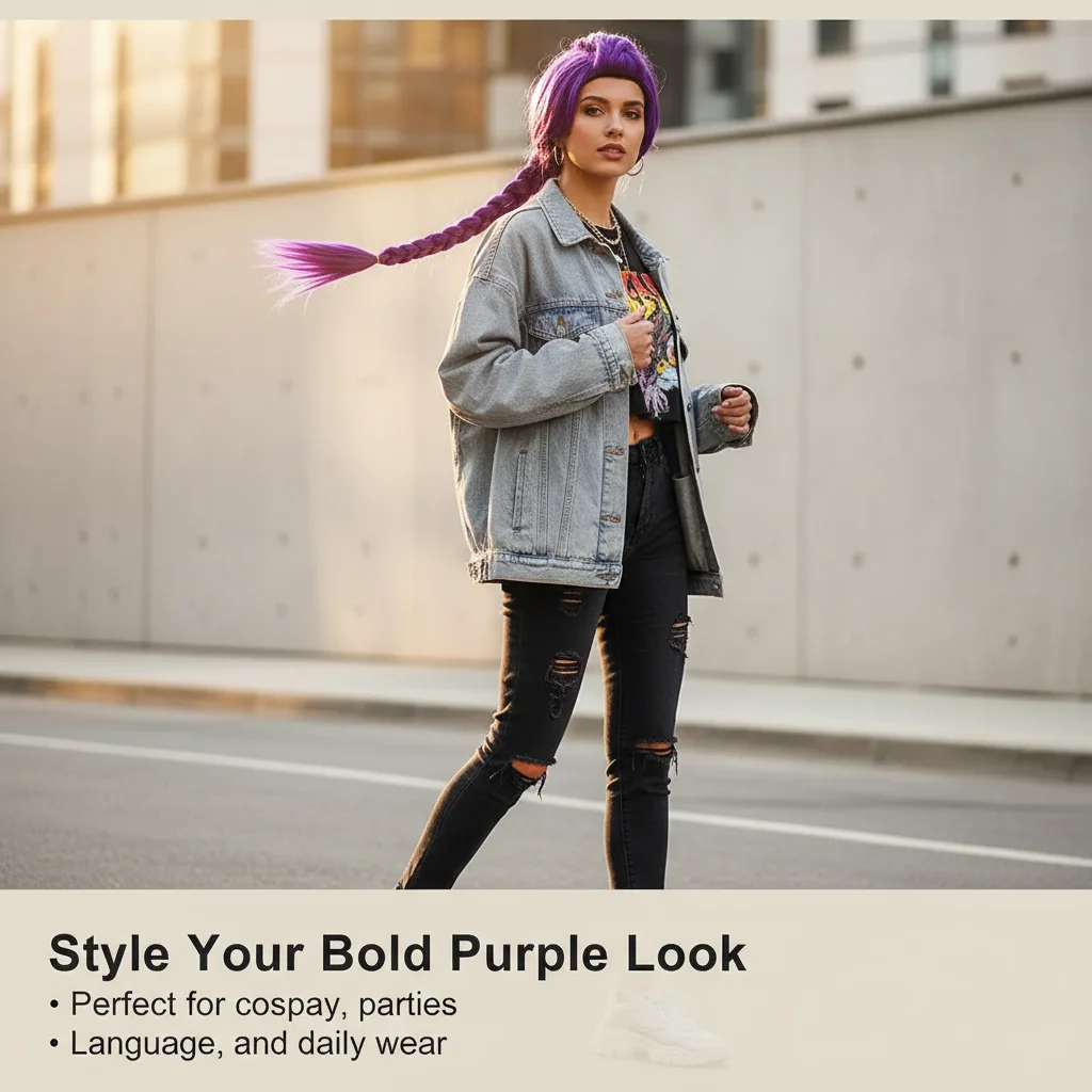 วิกผมปาร์ตี้สีม่วง |   วิกผมคอสเพลย์ฮาโลวีนทนความร้อน ชุดเล่นบทบาทสมมติ และไอเดียของขวัญ