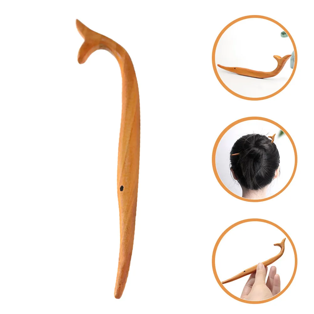 

Wooden Hair Chopstick for Women Peach Wood Hairpin Easy Slide Into Bun Damage Free Hair Stick for Prom Party Anniversary Gift