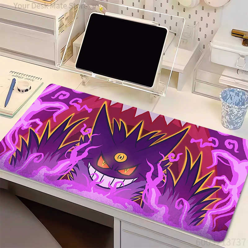 Rubber Mouse Pad Lockedge P-Pokemon Gengar Gamer PC Computer HD Print Desk mat Keyboard Anime Gaming Accessories Mousepad Carpet