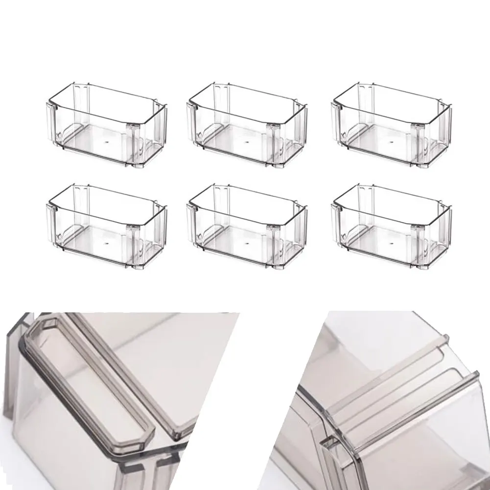 6PCS Black Plastic Modular Drawer Storage Boxes For Clothes Socks Underwear Containers For Home And Office Organizer