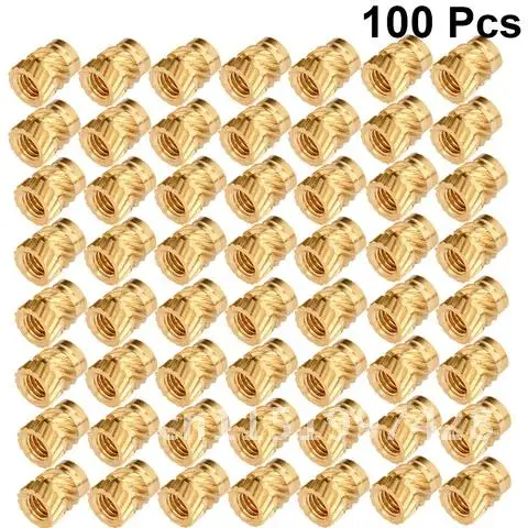 50/100pcs M3 M3*5.7-OD4.6 Thread Knurled Brass Threaded Heat Set Heat Resistant Insert Embedment Nut for 3D Printer parts