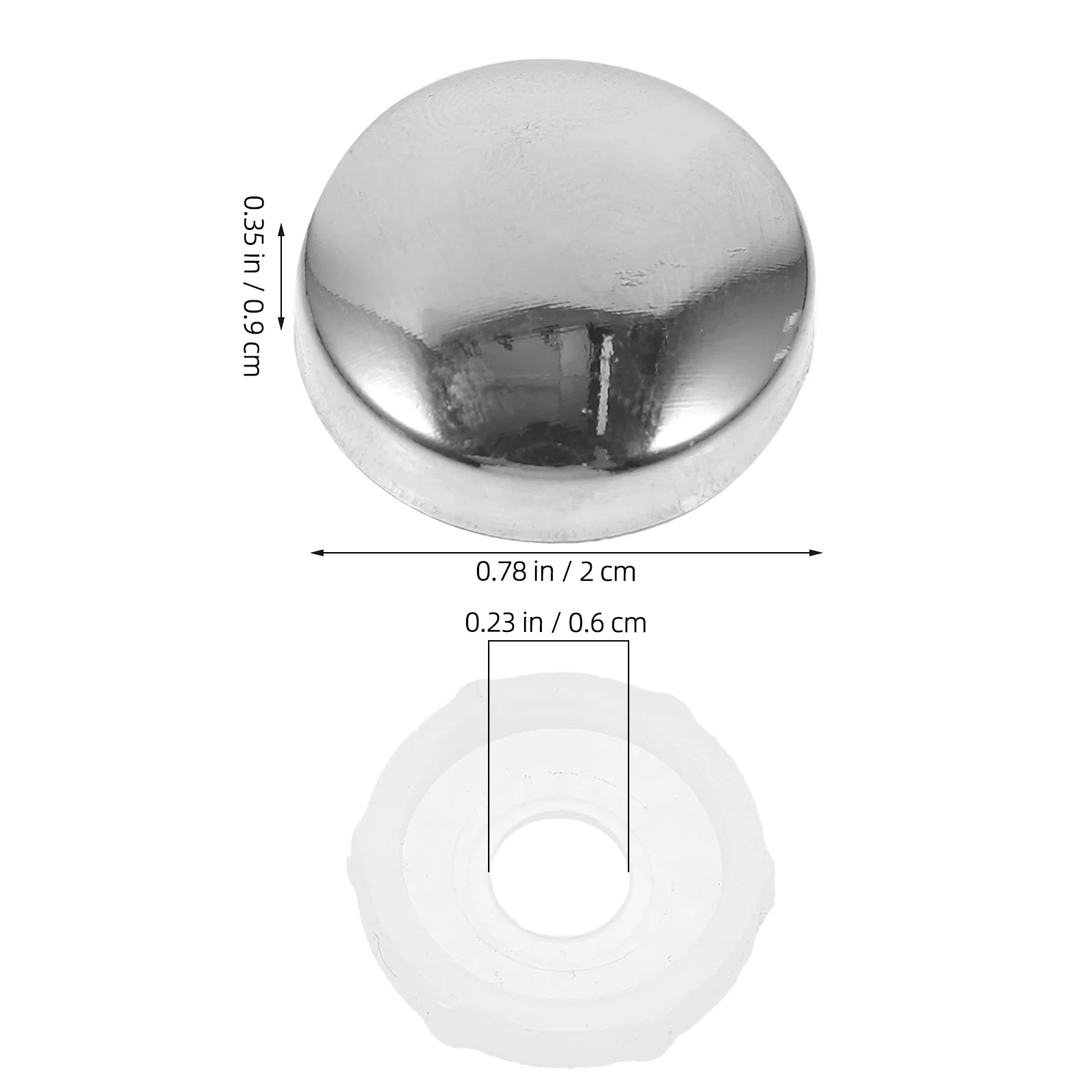 100 Pcs Large Tooth Mirror Nail Advertising Support Bolt Cap Frame Glass Board Short Hair