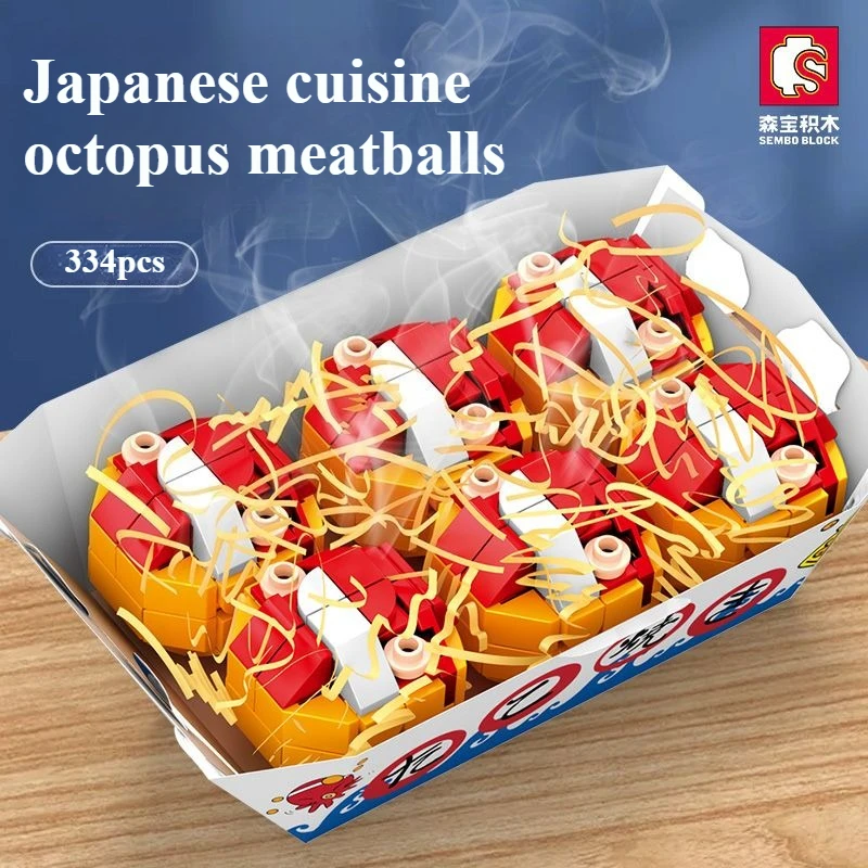

SEMBO Japanese Cuisine Toys Dim Sum Octopus Ball Small Particles Building Block Assembly Model Boys and Girls DIY Puzzle Toys
