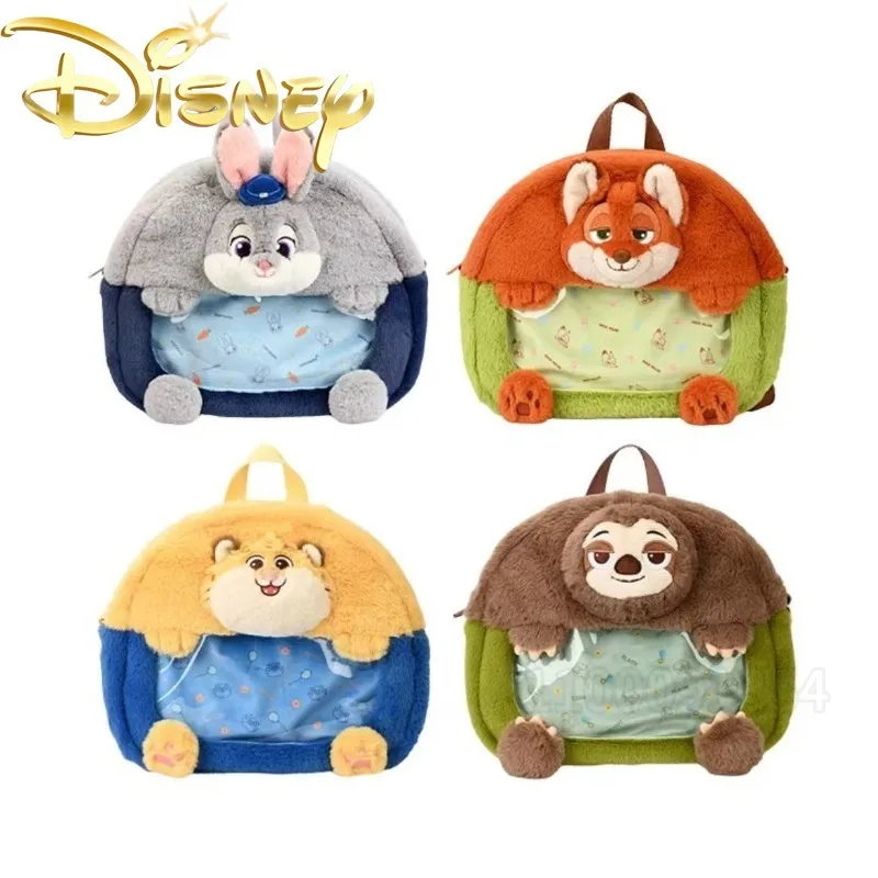 ديزني Zootopia حقيبة ظهر شفافة جديدة الكرتون فتاة أفخم على ظهره أفخم دمية المرأة حقيبة ظهر عصرية غير رسمية جودة عالية #1