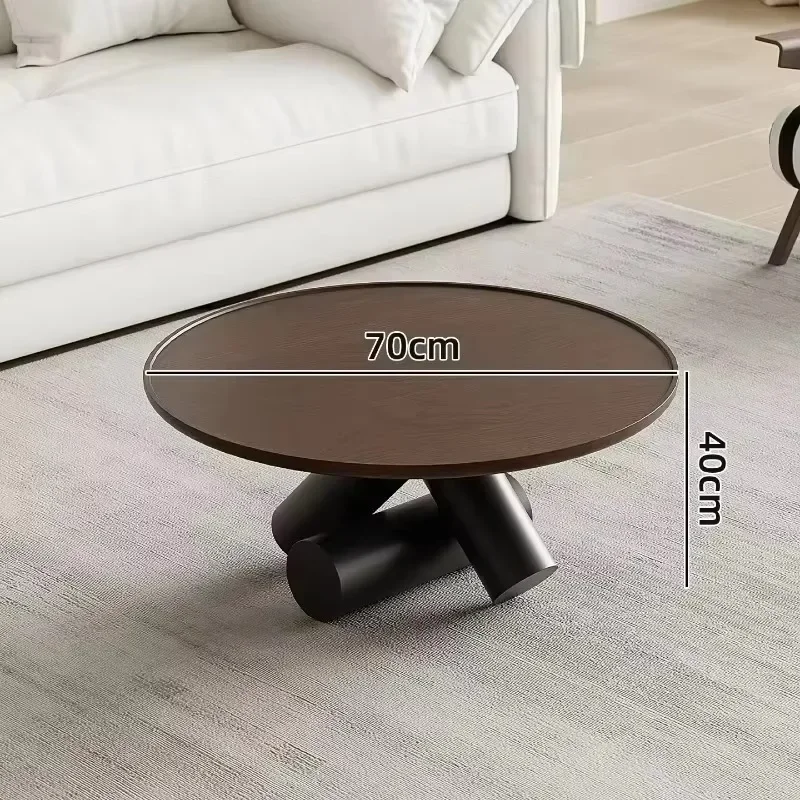 Medieval style solid wood coffee table, living room household small apartment cream style creative geometric table