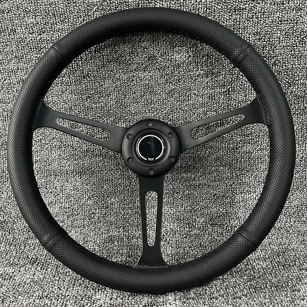 

Universal 15 Inch 380MM Genuine Leather Concave Steering Wheel Competitive Racing Steering Wheel Car Accessories