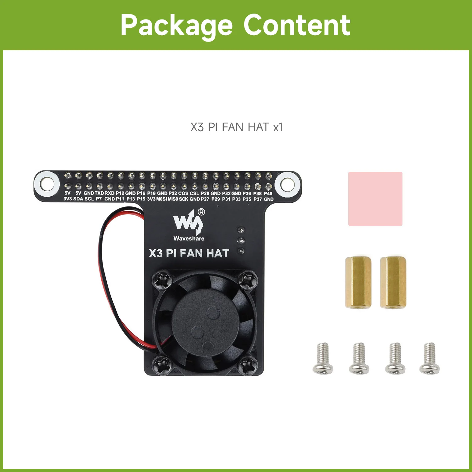 

Waveshare Cooling Fan Expansion Board For RDK X3 Development Board, With 40PIN GPIO Adapter Header