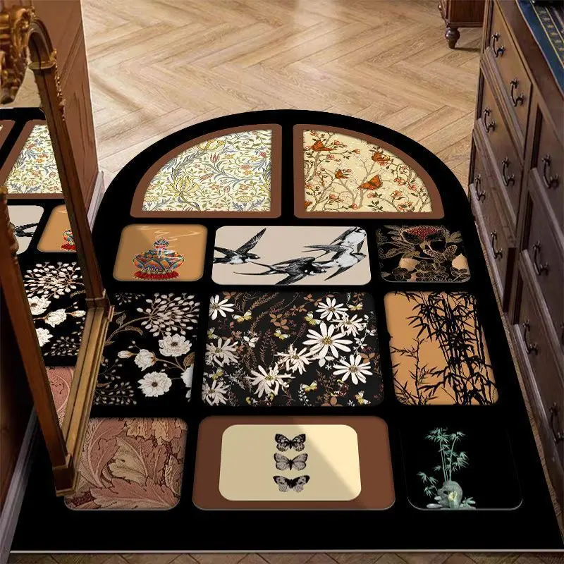 

Новый коврик в китайском стиле для прихожей, быстросохнущий, нескользящий, для ванной комнаты, впитывающий, легко чистящийся, с силиконовым рисунком динозавра, для домашнего декора