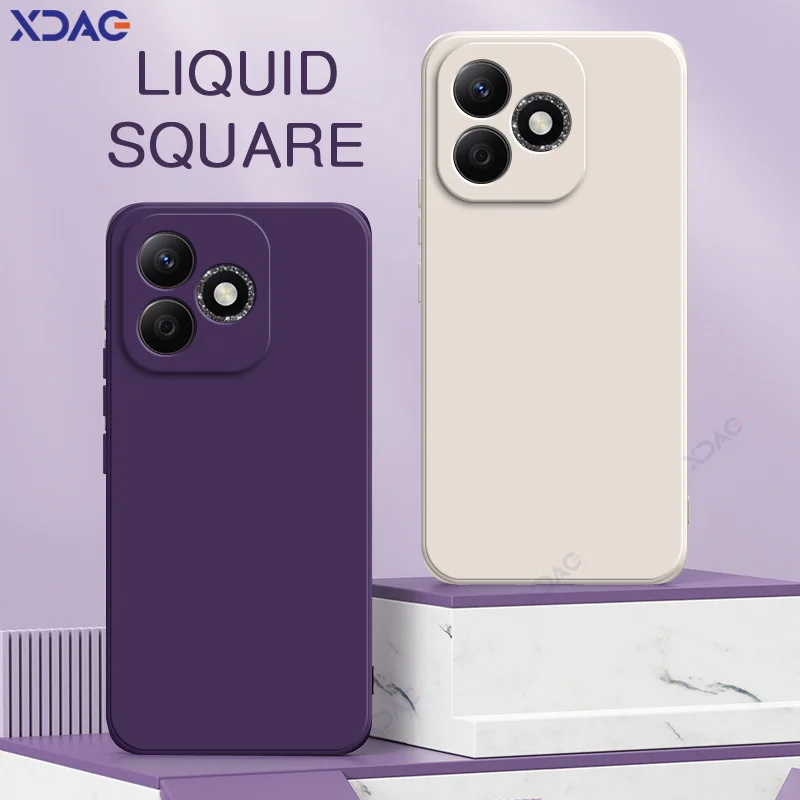 

Luxury Dual Layer Cellphones Case Covers for Honor X60i 5G 6.7" Lens Protection HonorX60i Soft Square Liquid Silicone Bags Coque